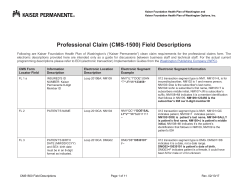 Professional Claim (CMS-1500) Field Descriptions
