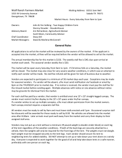 Wolf Ranch Farmers Market Application