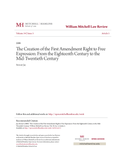 The Creation of the First Amendment Right to Free Expression: From