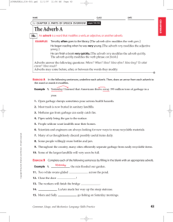 The Adverb A - Norwell Public Schools