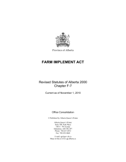 farm implement act - Alberta Queen`s Printer
