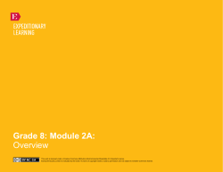 Grade 8: Module 2A: Overview