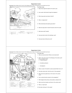 Biogeochemical Cycles Biogeochemical Cycles