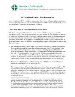 In Vitro Fertilization: The Human Cost