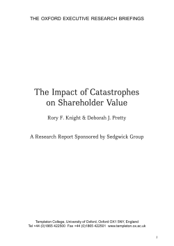 The Impact of Catastrophes on Shareholder Value