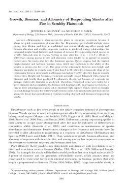 Growth, Biomass, and Allometry of Resprouting Shrubs after Fire in