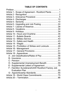 TABLE OF CONTENTS Preface ........................................................
