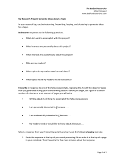 Generate Ideas for a Topic: Freewriting