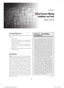 Ethical Decision-Making Guidelines and Tools