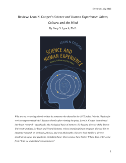 Review: Leon N. Cooper`s Science and Human Experience: Values