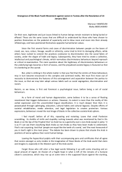 Emergence of the Black Youth Movement against racism in Tunisia