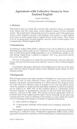 Agreement with Collective Nouns in New Zealand English