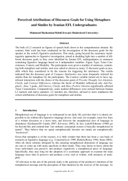 Perceived Attributions of Discourse Goals for Using Metaphors and