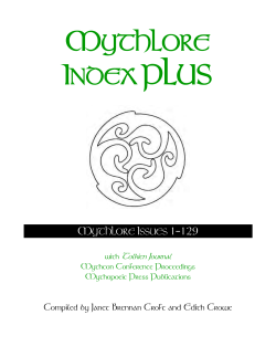 mythlore index plus - The Mythopoeic Society