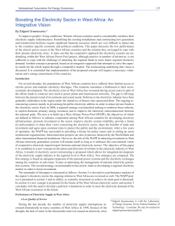 Boosting the Electricity Sector in West Africa: An - Infoscience