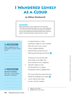 I Wandered Lonely as a Cloud