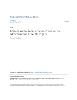 Lessons in Law from Literature: A Look at the Movement and a Peer