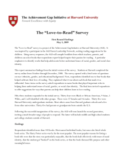 The “Love-to-Read” Survey - The Achievement Gap Initiative