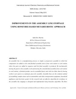 IMPROVEMENTS IN THE ASSEMBLY LINE STOPPAGE USING