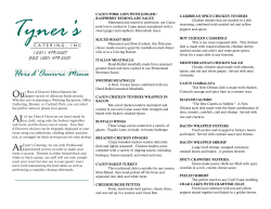 Hors d`Oeurvre Menu
