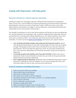 Coping with Depression: self-help guide