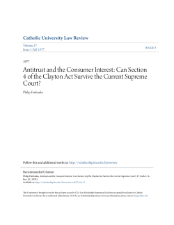 Antitrust and the Consumer Interest: Can Section 4 of the Clayton