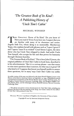 Greatest Book of Its Kind`: A Puhlishing History of `Uncle Tom`s Cahin`