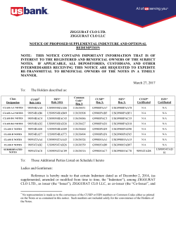 ziggurat clo ltd. ziggurat clo llc notice of proposed