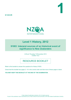 Level 1 History (91003) 2012