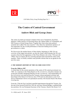 Jones, Blick Working Paper, Centre of Central Government