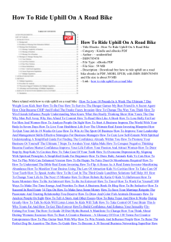 How To Ride Uphill On A Road Bike