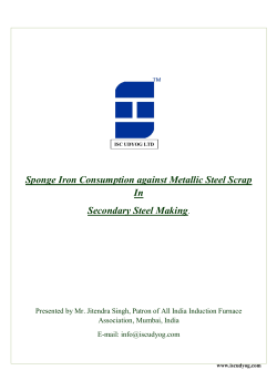Sponge Iron Consumption against Metallic Steel Scrap In