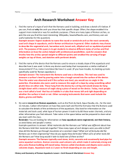 Arch Research Worksheet Answer Key