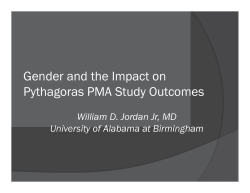 Gender and the Impact on Pythagoras PMA Study Outcomes