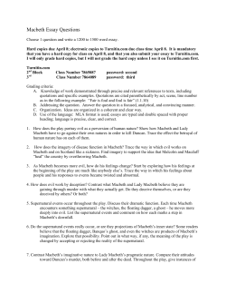 Macbeth Essay Questions