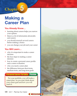 Chapter 5: Making a Career Plan