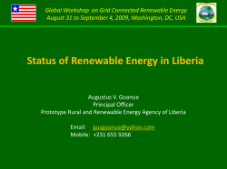 Status Of Renewable Energy In Liberia