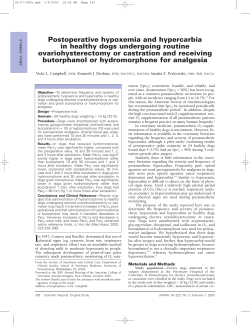 Postoperative hypoxemia and hypercarbia in healthy dogs