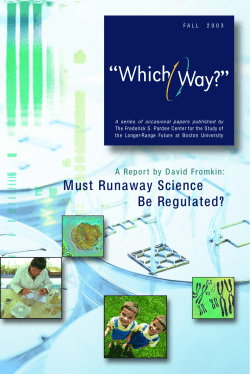 Must Runaway Science be Regulated?