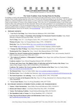 Taoism reading list - Taoist Tai Chi Society of Australia