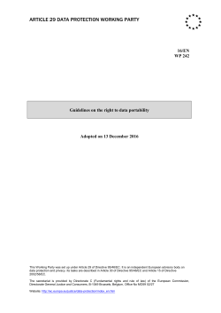 Right to Data Portability - European Commission