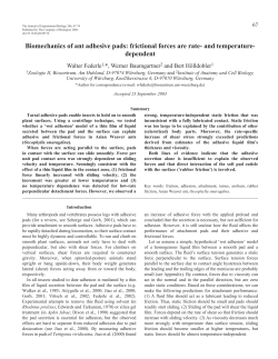 Biomechanics of ant adhesive pads: frictional forces are rate