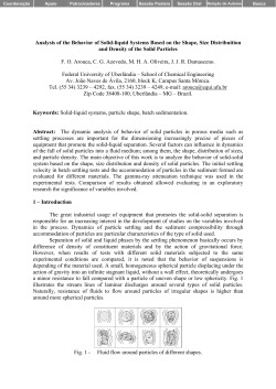 Analysis of the Behavior of Solid-liquid Systems Based on
