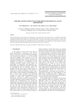The recaSTIng effecTS on The hIgh gold denTal alloy