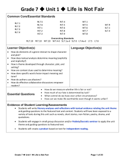 Grade 7 Unit 1 Life is Not Fair - Help4ELA
