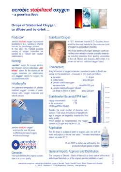 aerobic stabilized oxygen - aerobic