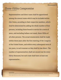 Preamble &ndash; Document B &ndash; Three Fifths Compromise