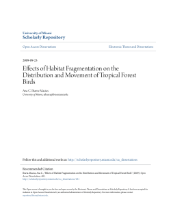 Effects of Habitat Fragmentation on the Distribution and Movement