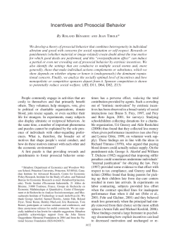 Incentives and Prosocial Behavior