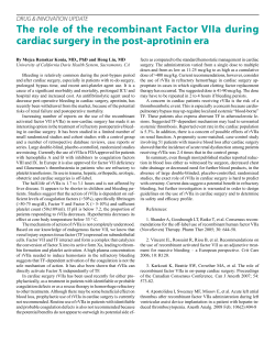 The role of the recombinant Factor VIIa during cardiac surgery in the